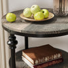 Round Side Table with Charging Station 3-Tiers Wooden Sofa Table Bedside Table