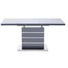 Parini Extending High Gloss Dining Table In Grey With Glass Top