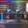 120cm Large Adjustable RGB Gaming Desk Computer Table with LED Lights Cup Holder