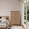 5 Drawers Dresser for Bedroom Wood Tall Chset of Drawer Metal Handle Living Room