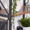 Industrial Style 3/ 4 Tier Bookshelf Walnut & Black Metal Shelves Display Shelf