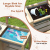 Mud Kitchen for Kids Outdoor Patio Wooden Pretend Play Kitchen with Sink