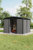 Wood Effect Garden Storage House with 2 Sliding Doors Outdoor Metal Sheds 10x8ft