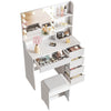 Dressing Table With 5 Drawers LED Mirror Set Makeup Desk Vanity Table Orwnpprydg