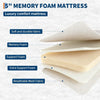 Rollaway Bed Portable Metal Guest Bed Folding Bed With 5'' Memory Foam Mattress