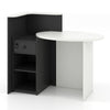 Office Reception Desk Front Counter Desk w/ Adjustable Shelf-White+Black