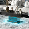 High Gloss Coffee Table with LED Light Living Room Cocktail Sofa Center Table