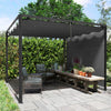 3 x 3(m) Pergola with Retractable Roof & Roller Shade, Dark Grey