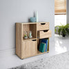 Cube Wooden Bookcase Shelving Storage Display Shelves Stand Furniture Unit Oak
