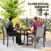 5 Piece Garden Furniture Set, Outdoor Dining Set w/ 4 Stackable Chairs Dark Grey