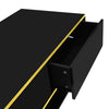 Coffee Table 100x50x40 cm w/ LED Lights & 3 Drawers Gloss Black for Living Room