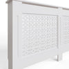 Geometric Pattern Large MDF Stylish Functional White Radiator Cover