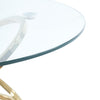 90cm Round Tempered Glass Coffee Table with Gold Chrome Leg for Living Room