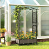 Raised Garden Bed with Arch Trellis, Raised Bed for Garden on Wheels
