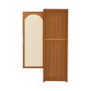 Bamboo 2-Door Shoe Storage Cabinet Rattan Doors Entryway Organizer Shoe Shelves