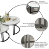 Glossy Round Nesting Coffee Table Set 2 Scratch Resistant Marble Side End Tables