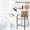 5 Pieces Patio Rattan Bistro Set Outdoor Bar Stool Set W/ 4 Chairs &1 Bar Table