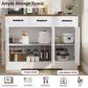 Sideboard Kitchen Cabinet with 3 Drawers and 3 Doors Wooden Storage Cupboard Bhi