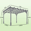 3 x 3 m Wooden Pergola Kit, Garden Gazebo Shelter for Climbing Vines, Dark Brown