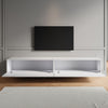 200cm High Gloss Floating TV Cabinet Stand Unit Storage Door Wall Mounted White