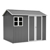 8x6 FT Metal Garden Shed, Window+4 Vents Lockable Storage Unit, Weatherproof