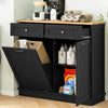 Black Modern sleek Kitchen Tilt Out Trash Cabinet with 70L Hidden Garbage Holder