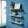 3 Tier Metal Wire Floating Wall Shelves | 50cm Wide × 12cm Deep Black or White