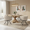 2PC Swivel Velvet Dining Chairs Rotatable Metal Legs Kitchen Chairs Modern Beige