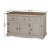 Corona Sideboard Grey Painted Wax 3 Door 3 Drawer Solid Wood Pine Wooden Dresser