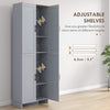 Freestanding Kitchen Cupboard, 4-Door Storage Cabinet Organizer with Adjustable