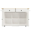Mobile Storage Rolling Kitchen Island on Wheels Trolley Cart with Worktop, White