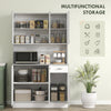 Freestanding Kitchen Cupboard, Storage Cabinet with Doors White
