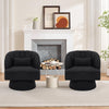 360° Swivel Accent Chair Upholstered Barrel Chair w/Striped Backrest Living Room