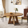 Round Dining Table, 120 cm Farmhouse Kitchen Table for 4 People for Dining Room
