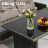 7-Seater Rattan Furniture Set with Table Armchairs Stools Garden Outdoor Patio