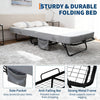 75" x 31" Foldable Bed with Memory Foam Mattress Guest Bed Metal Frame w/ Wheel