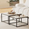 Set of 2 Nesting Tables Coffee Side End Stackable Nightstand Display Storage