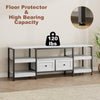 1.6M TV Stand w/2 Drawers & Open Storage Shelves,Sturdy Metal Frame,Up to 90" TV