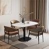 Set of 2 Leather Dining Chairs Modern Kitchen Dressing Room Bedroom Padded Seat