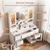 Dressing Table with 7 Drawers 4 Door & Charging Socket Makeup Desk Vanity Table