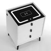 LED Bedside Table with 3 Drawers Wireless Charging Side Cabinet Nightstand Eusjr