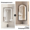 Arched LED Bathroom Mirror Cabinet LED Lights Metal Framed Wall Mounted Corner