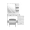 Dressing Table With 5 Drawers Mirror Stool Set Makeup Desk Vanity Table Bedroom