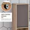 Tall Bathroom Cabinet, Oak Wood Effect Bathroom Tallboy Storage Unit,