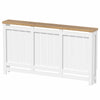Radiator Cover White Modern Vertical Slat Shelves MDF Cabinet Shelf Large