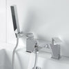 Modern Chrome Bathroom Bath Shower Mixer Filler Tap Brass Square Handset Hose