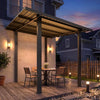 2.4x3.6m Metal Lean-to Gazebo Wall Mounted Iron Hardtop Pergola Heavy Duty