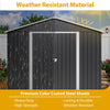 Garden Shed Apex Roof 8X6FT Metal With Free Foundation Base Storage House Anthra