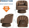 360° Swivel Accent Chair Upholstered Barrel Chair w/Striped Backrest Living Room
