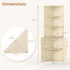 172CM Tall Corner Modern Corner Storage Cabinet with Shelves and Fluted Doors
